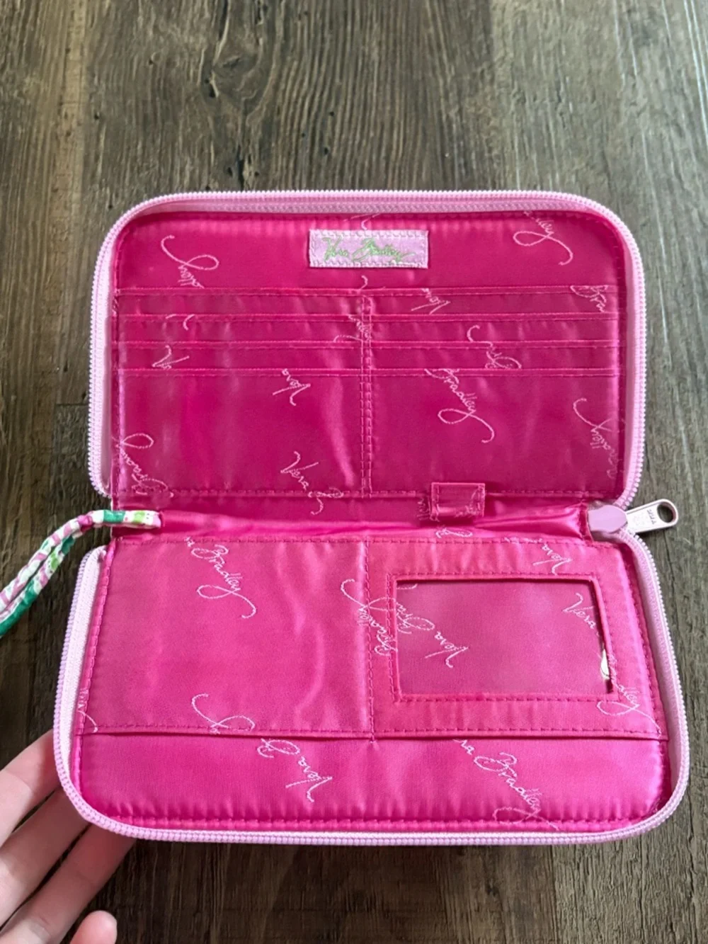 Vera Bradley Pinwheel Pink Zip Wallet - Picture 5 of 10
